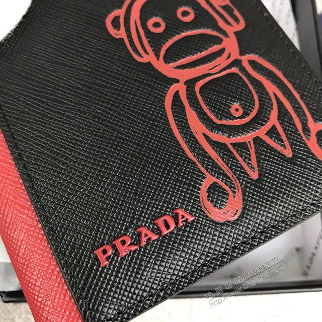 prada錢包 普拉達專櫃最新聖誕限量款系列 2MO004 PRADA男士短款錢夾  pyd2104